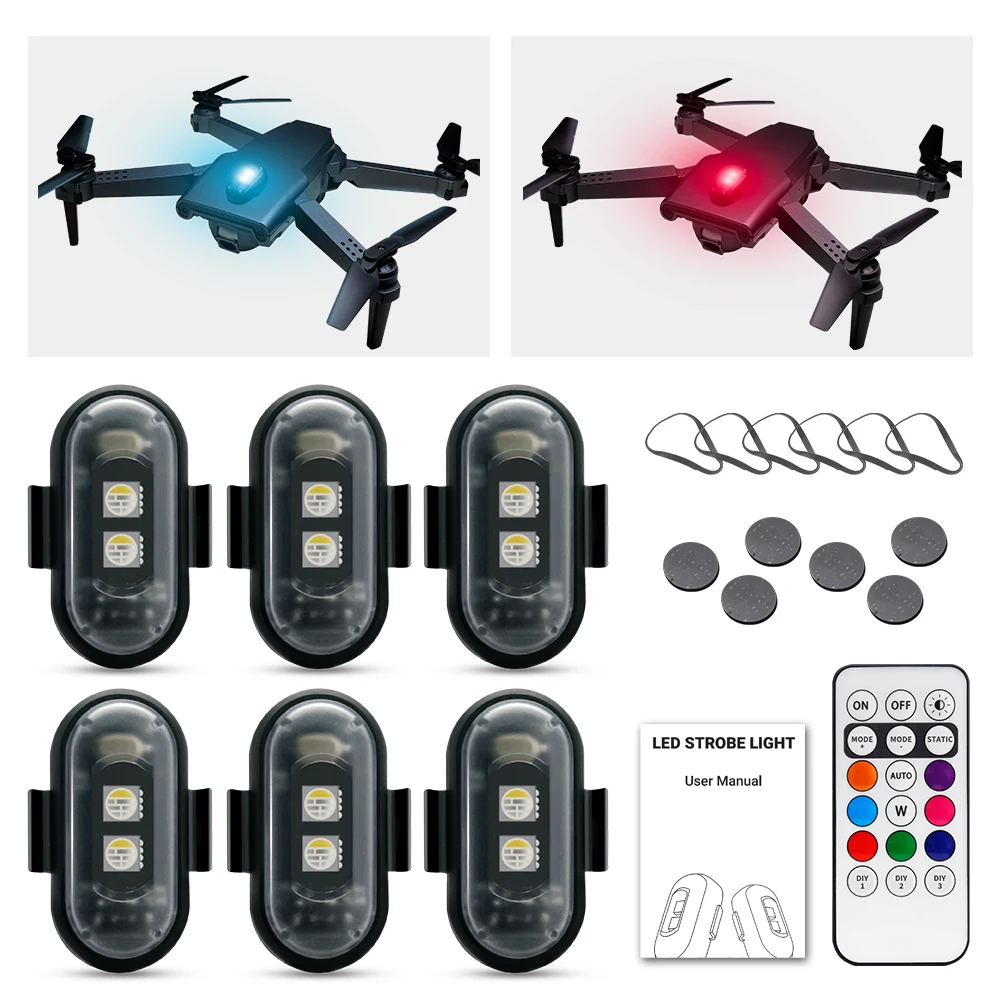 Drone Led Light - Стробоскоп для мотоцикла, RGB светодиод с