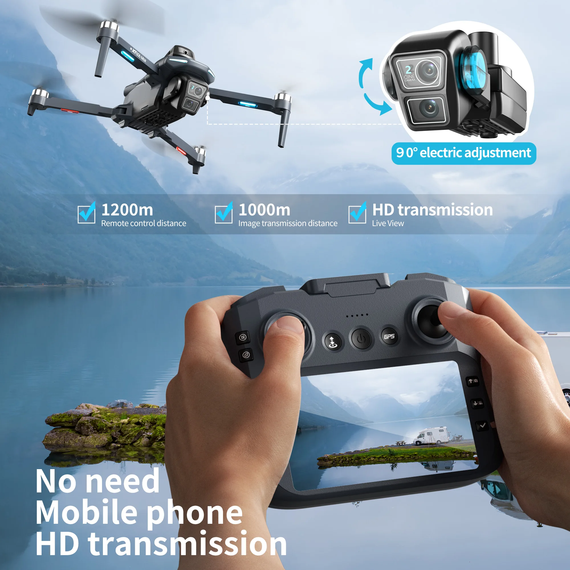 Дрон Lenovo XT606 профессионал – обзор и цена Drone Gps Mount