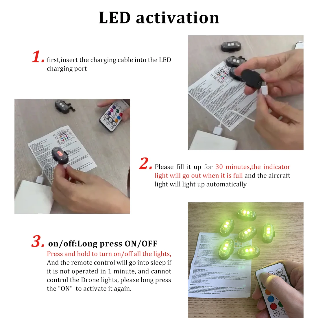 Беспроводной стробоскоп с дист – обзор и цена Drone Led Light